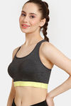 Rosaline Low Impact Sports Bra - Anthra Melange — thumbnail 3